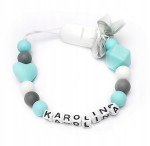 Silikonowa zawieszka smoczka z imieniem KAROLINA