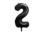 Balon cyfra 2 kolor czarny 