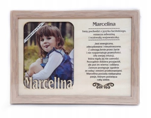 Ramka zdjęcie z grawerem MARCELINA