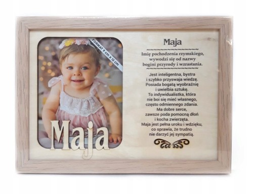Grawerowana ramka z imieniem Maja