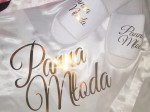 Kapcie ze złotym napisem PANNA MŁODA