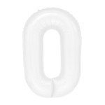 Balon cyfra 0 kolor biały