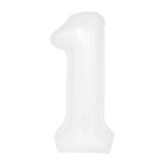 Balon cyfra 1 kolor biały 
