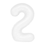 Balon cyfra 2 kolor biały