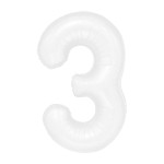 Balon cyfra 3 kolor biały 