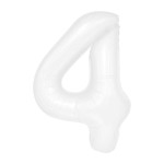 Balon cyfra 4 kolor biały 