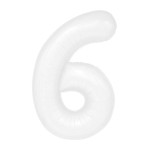 Balon cyfra 6 kolor biały 