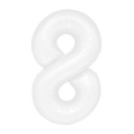 Balon cyfra 8 kolor biały  