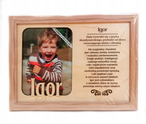 ramka z grawerem imienia Igor