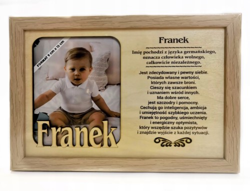 ramka z imieniem Franek i znaczeniem imienia