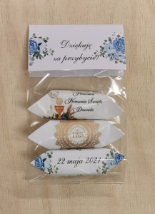 Cukierki Krówki komunijne na podziękowania dla gości na komunię