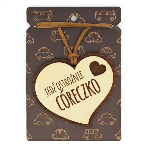 Zawieszka do auta na lusterko dla córki, jedź ostrożnie córeczko