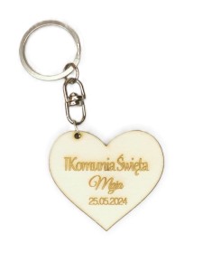 Brelok na podziękowania dla gości na komunię serce serduszko