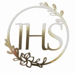 Topper na tort komunijny IHS KOŁO OBRĘCZ NA BOK TORTU złoty