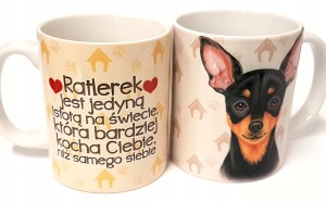 Kubek z psem PIES RASY RATLEREK prezent upominek