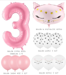 zestaw balonów KOT z dowolną cyfrą 1-9