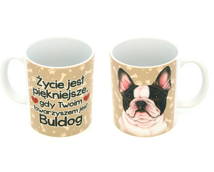 kubek do kawy z nadrukiem buldog farncuski