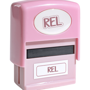 Pieczątka z napisem REL
