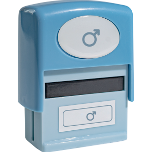 Pieczątka ze znaczkiem obrazkiem mężczyzna 