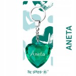 Diamentowy brelok do kluczy serce Aneta