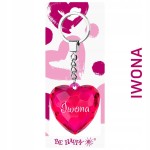 Diamentowy brelok do kluczy serce Iwona