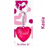 Diamentowy brelok do kluczy serce Kasia