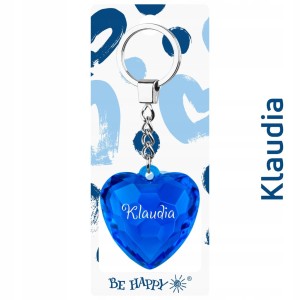 Diamentowy brelok do kluczy serce Klaudia
