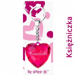 Diamentowy brelok do kluczy serce Księżniczka różowy