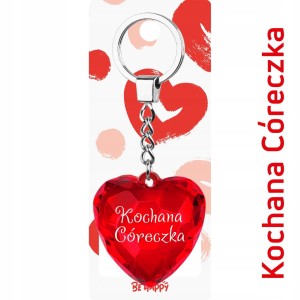 Diamentowy brelok do kluczy serce Kochana Córeczka dla córki