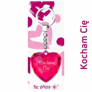 Diamentowy brelok do kluczy serce Kocham Cię