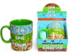 Kubek gigant 700 ml piksele Jem Śpię Gram