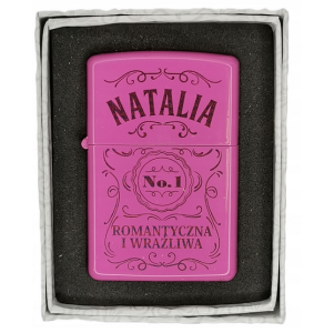 Zapalniczka prezent imieniem NATALIA IMIENINY #102 różowa