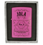 Zapalniczka prezent imieniem JOLA dla niej #70 różowa