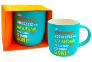 Neonowy kubek z charakterem dla niego niej Jak Biegam