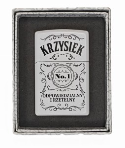 Zapalniczka z imieniem Krzysiek na prezent dla Krzysztofa